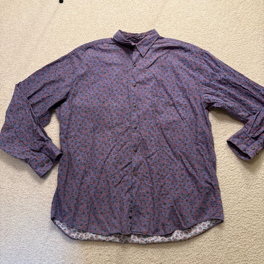 EUC gap floral print cotton button down shirt